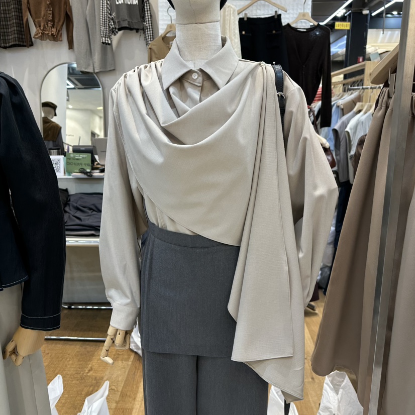 THE MOST-Q韓國直郵㊣女裝新款熱賣休閑25秋冬襯衫蕾絲衫THE MOST襯衫/蕾絲衫