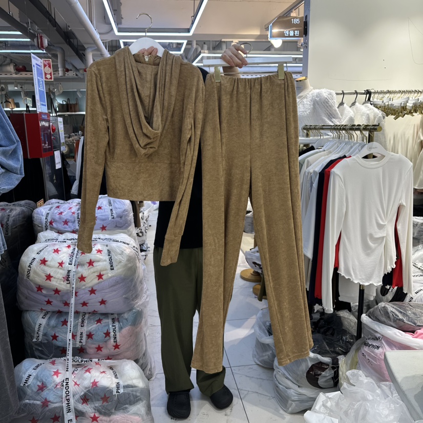 ENDOLPHIN韓國代購㊣女士新品休閑人氣真品套裝毛圈布兩件套ENDOLPHIN套裝