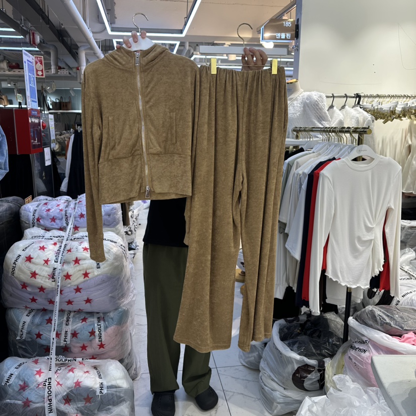 ENDOLPHIN韓國代購㊣女士新品休閑人氣真品套裝毛圈布兩件套ENDOLPHIN套裝