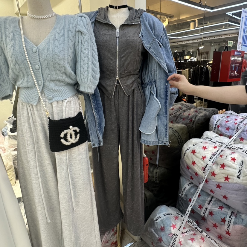 ENDOLPHIN韓國代購㊣女士新品休閑人氣真品套裝毛圈布兩件套ENDOLPHIN套裝圖色2