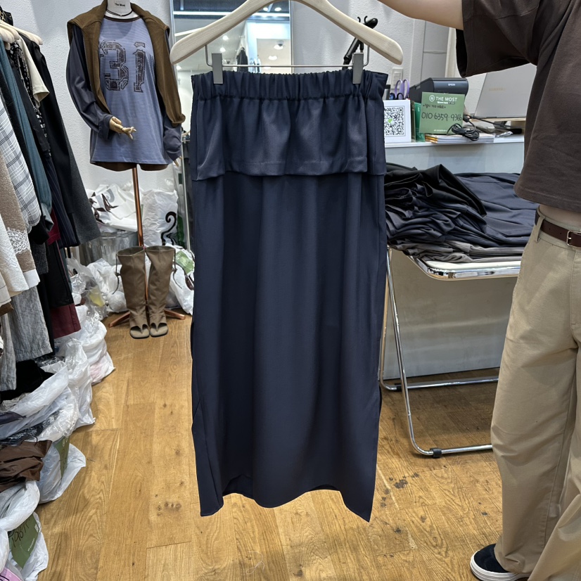 THE MOST-Q韓國直郵㊣女士新品熱賣時尚25秋冬職業休閑長裙THE MOST長裙