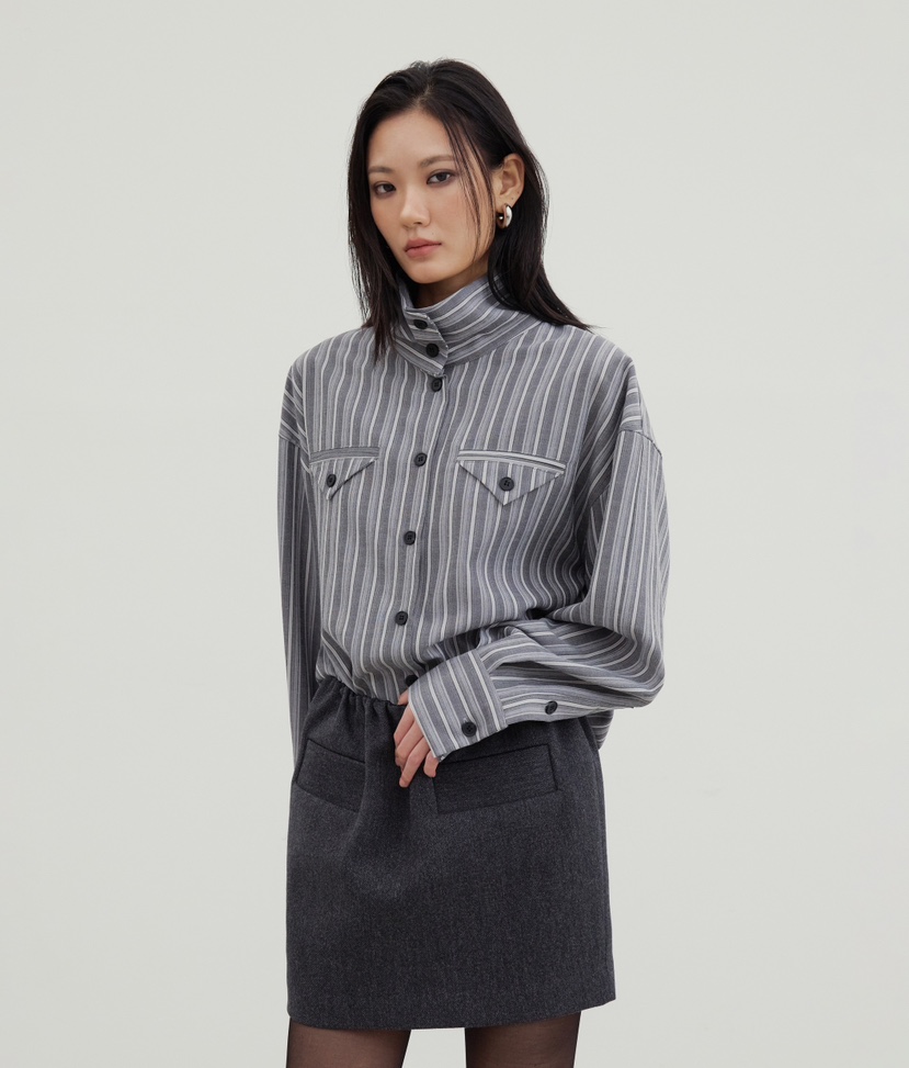 STAGE東大門㊣代購女裝新款25秋冬休閑推薦真品人氣襯衫蕾絲衫STAGE襯衫/蕾絲衫