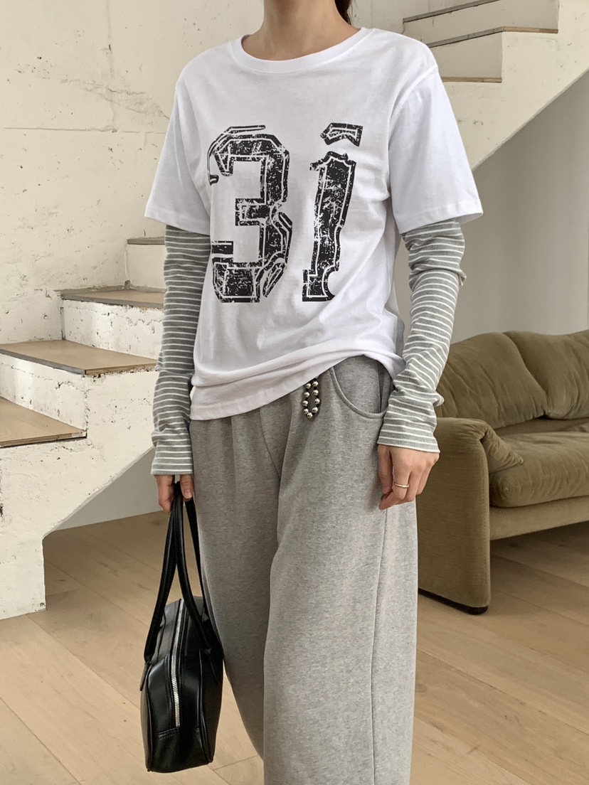 RE:OPENING韓國代購㊣女裝新品人氣25秋冬時尚真品休閑長袖T恤RE:OPENING長袖T恤