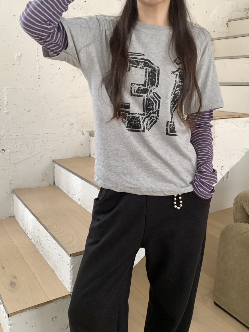 RE:OPENING韓國代購㊣女裝新品人氣25秋冬時尚真品休閑長袖T恤RE:OPENING長袖T恤