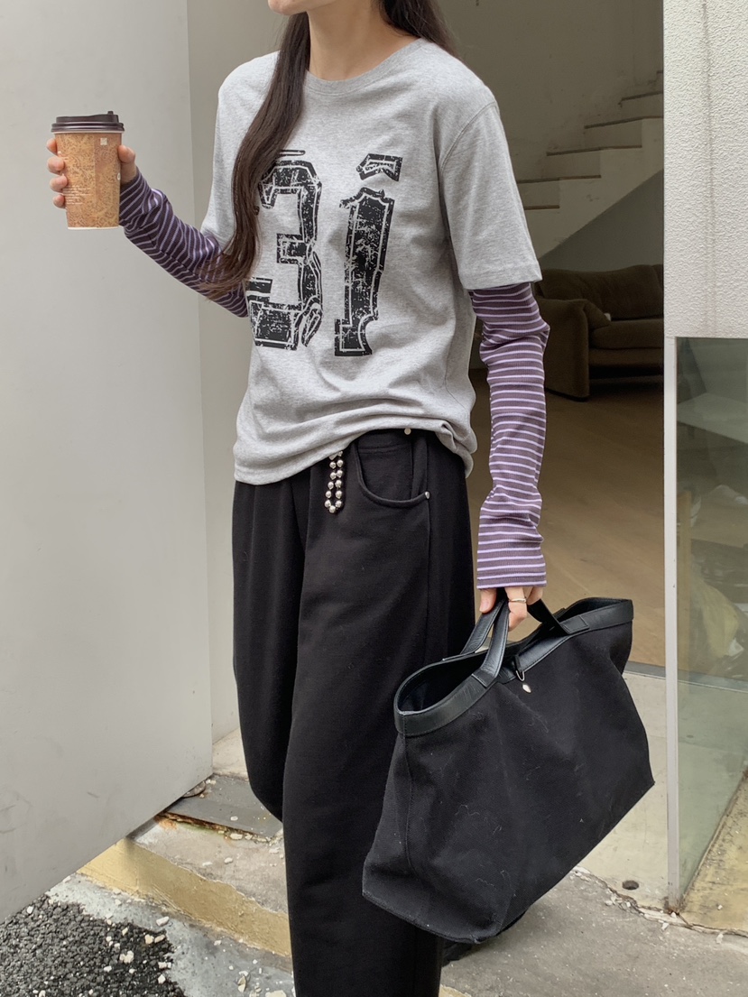 RE:OPENING韓國代購㊣女裝新品人氣25秋冬時尚真品休閑長袖T恤RE:OPENING長袖T恤