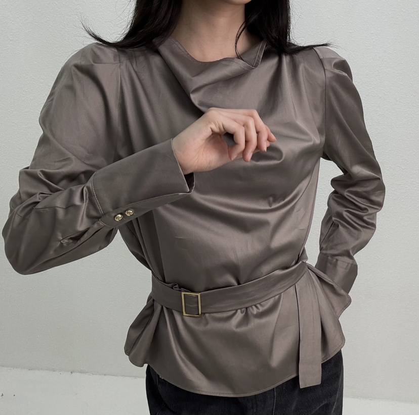 JMIND韓國直郵㊣女裝新品真品時尚25秋冬人氣襯衫蕾絲衫絲質JMIND襯衫/蕾絲衫