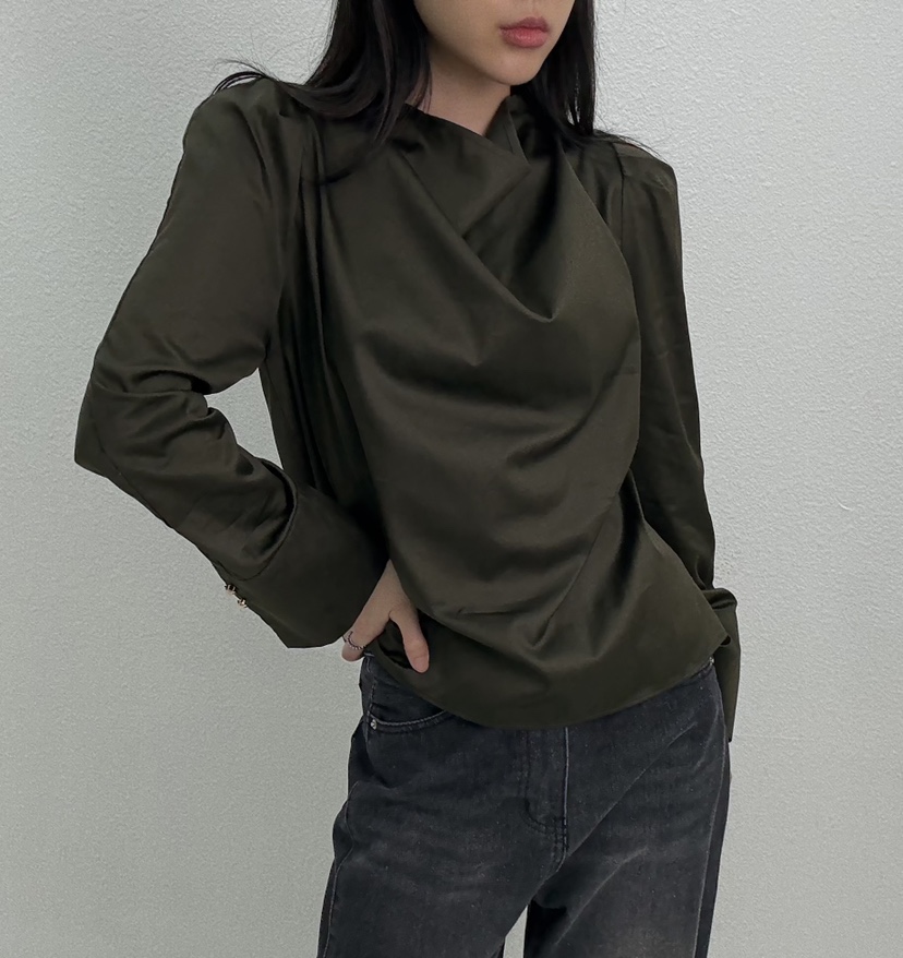 JMIND韓國直郵㊣女裝新品真品時尚25秋冬人氣襯衫蕾絲衫絲質JMIND襯衫/蕾絲衫