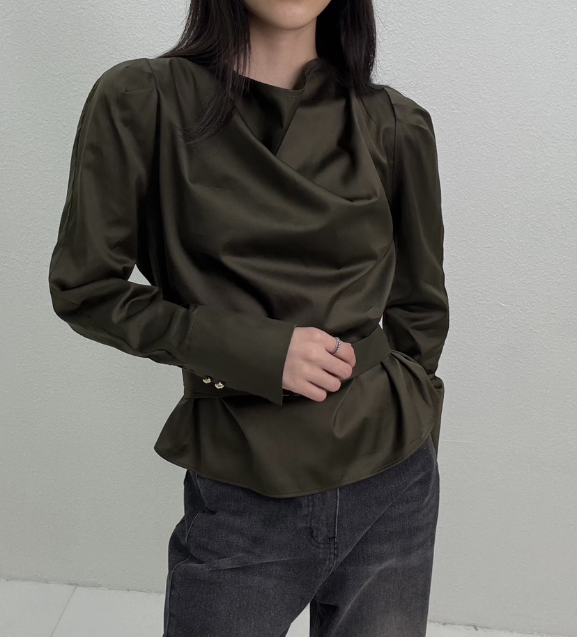 JMIND韓國直郵㊣女裝新品真品時尚25秋冬人氣襯衫蕾絲衫絲質JMIND襯衫/蕾絲衫