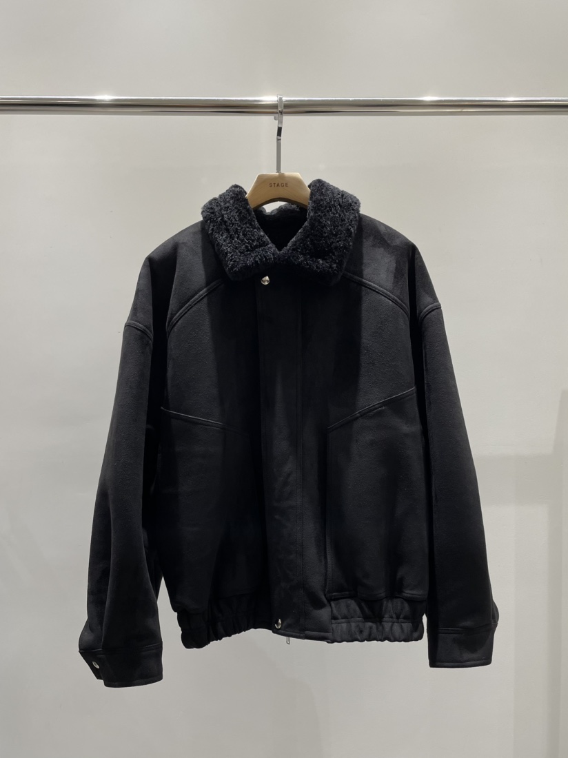 STAGE韓國代購㊣女士新品25秋冬休閑時尚人氣真品職業夾克麂皮STAGE夾克圖色2
