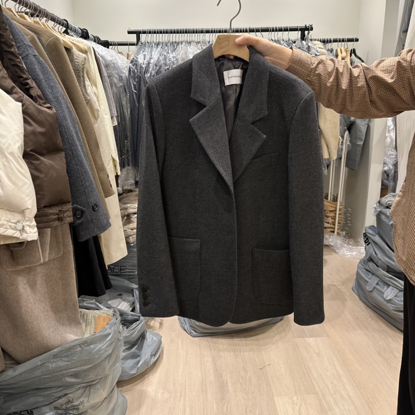 NOTTINGHAM東大門㊣實拍女士新品25秋冬熱賣職業休閑人氣夾克NOTTINGHAM夾克圖色2