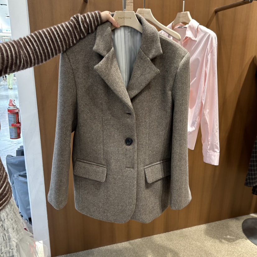 REPERTORY東大門㊣代購女士新品推薦時尚職業休閑夾克人字形REPERTORY夾克圖色2