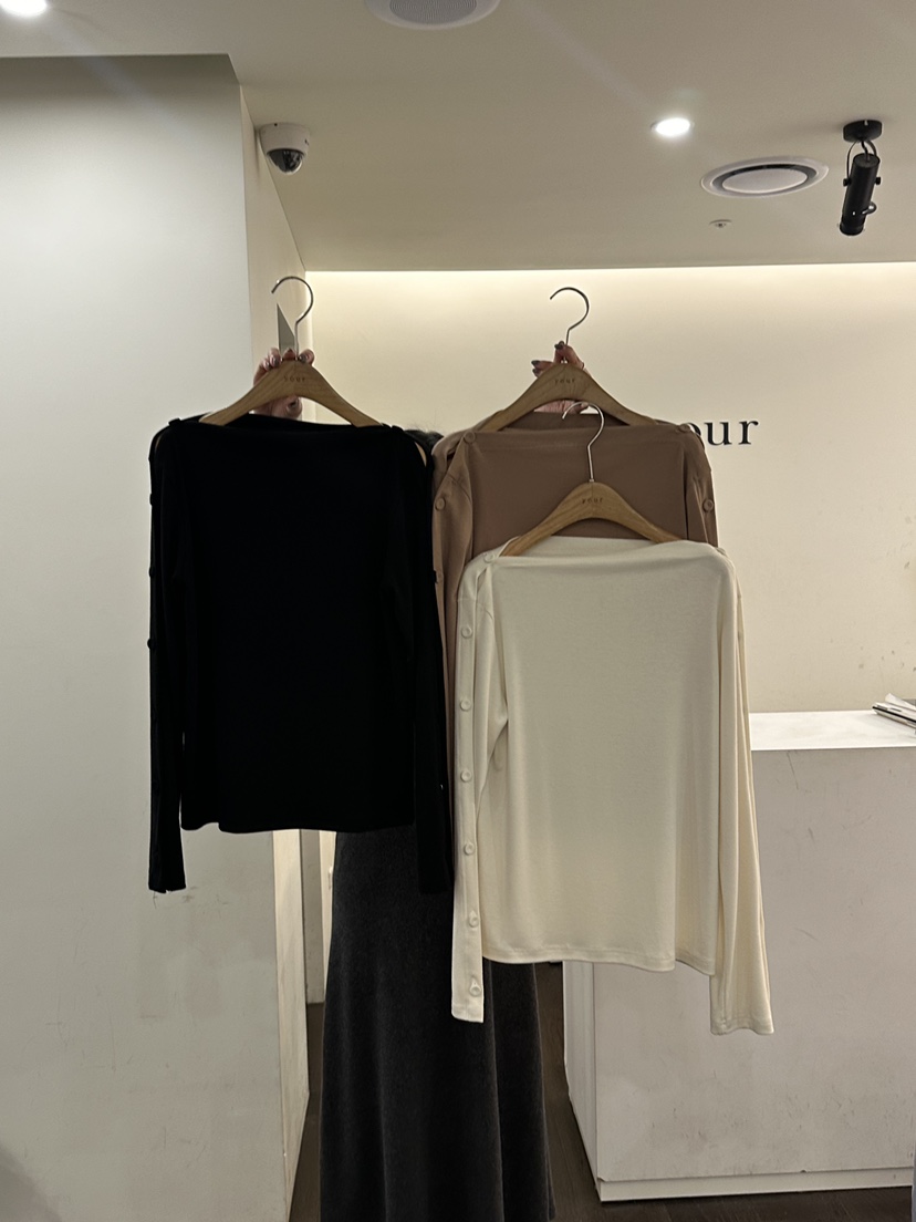 YOUR-P東大門㊣代購女士新品25秋冬真品推薦熱賣長袖T恤露肩YOUR-P長袖T恤