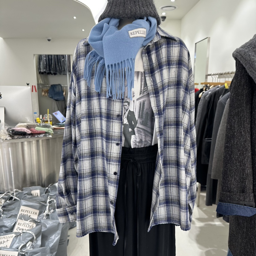 REPELLER東大門㊣代購女士新品時尚職業25秋冬襯衫蕾絲衫格紋REPELLER襯衫/蕾絲衫圖色2