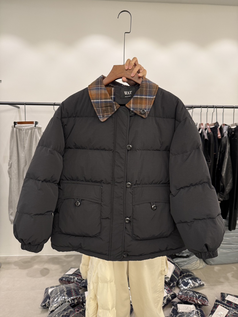 WATERMELON東大門㊣實拍女裝新款時尚25秋冬短款羽絨服格子WATER MELON短款羽絨服圖色4