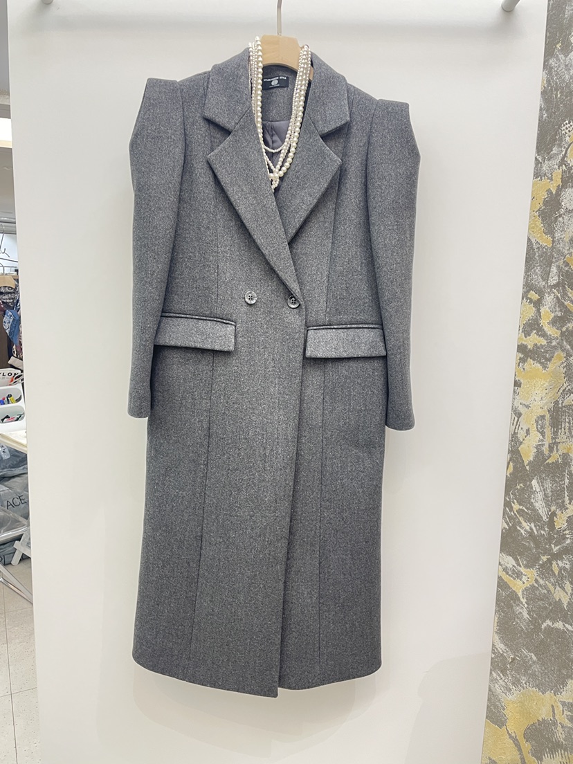 NYLON韓國直郵㊣女士新品25秋冬推薦休閑中長款大衣不含項鏈NYLON中長款大衣圖色2