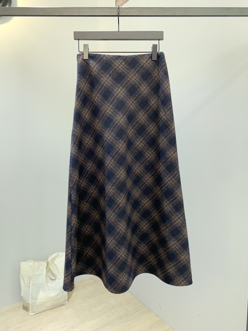 SOFTNESS韓國直郵㊣女裝新品休閑職業真品推薦長裙刺繡格紋Softness/Cosmic長裙