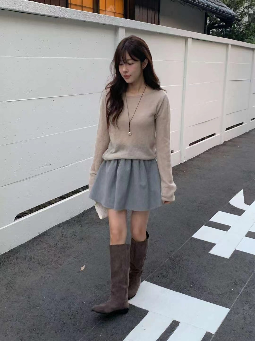 MIELLE-미엘르-OT韓國直郵㊣女裝新品真品人氣時尚短裙羊毛MIELLE-미엘르-OT短裙