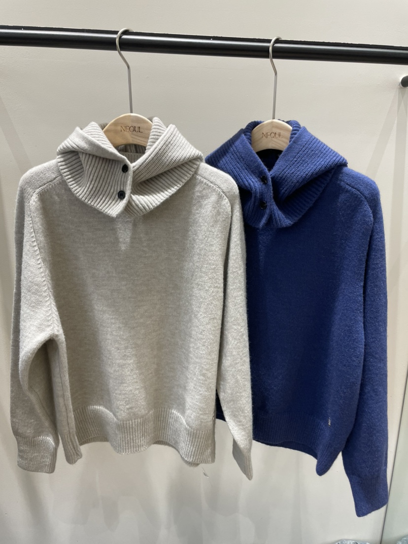 NEOUL韓國代購㊣女士新品休閑25秋冬真品人氣職業時尚套裝兜帽NEOUL/ahin雙領標簽套裝