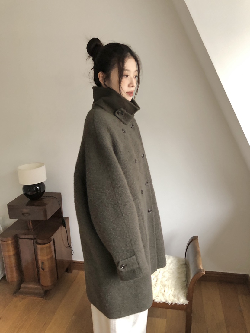 ERUME東大門㊣代購女裝新款推薦人氣真品25秋冬中長款大衣手工ERUME中長款大衣