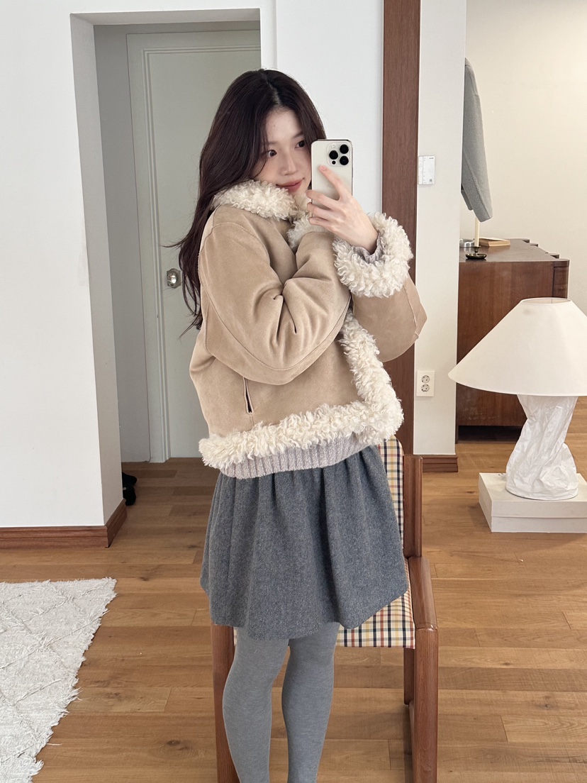 ERUME韓國代購㊣女裝新款25秋冬推薦人氣職業熱賣夾克兩面穿ERUME夾克