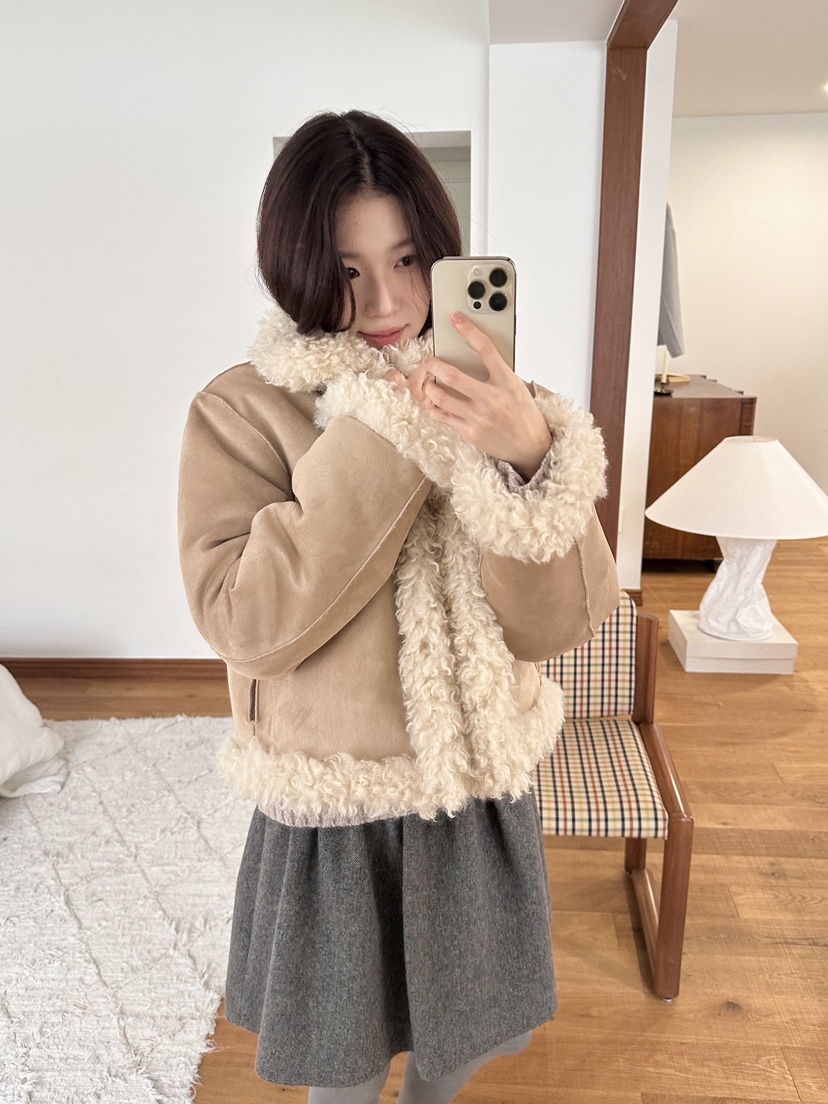 ERUME韓國代購㊣女裝新款25秋冬推薦人氣職業熱賣夾克兩面穿ERUME夾克