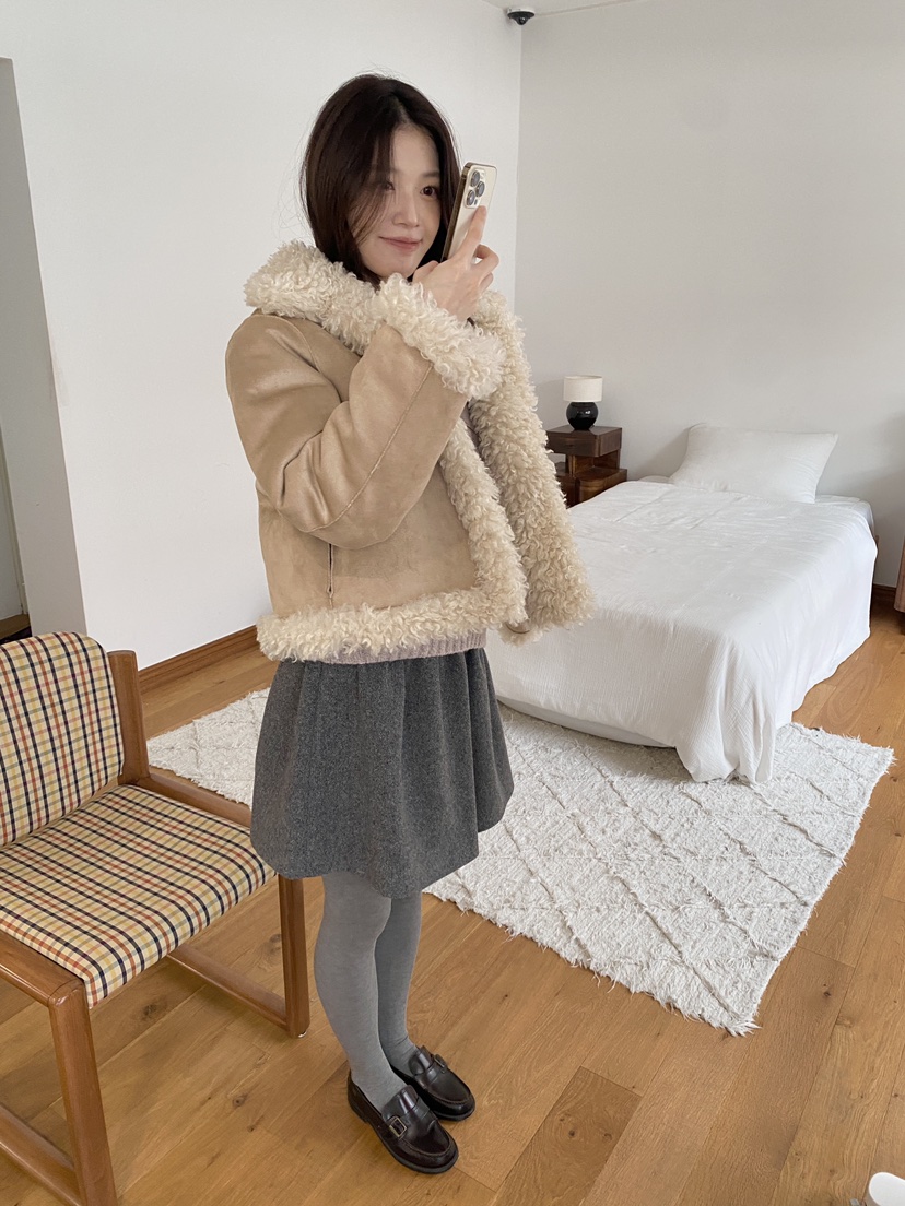 ERUME韓國代購㊣女裝新款25秋冬推薦人氣職業熱賣夾克兩面穿ERUME夾克