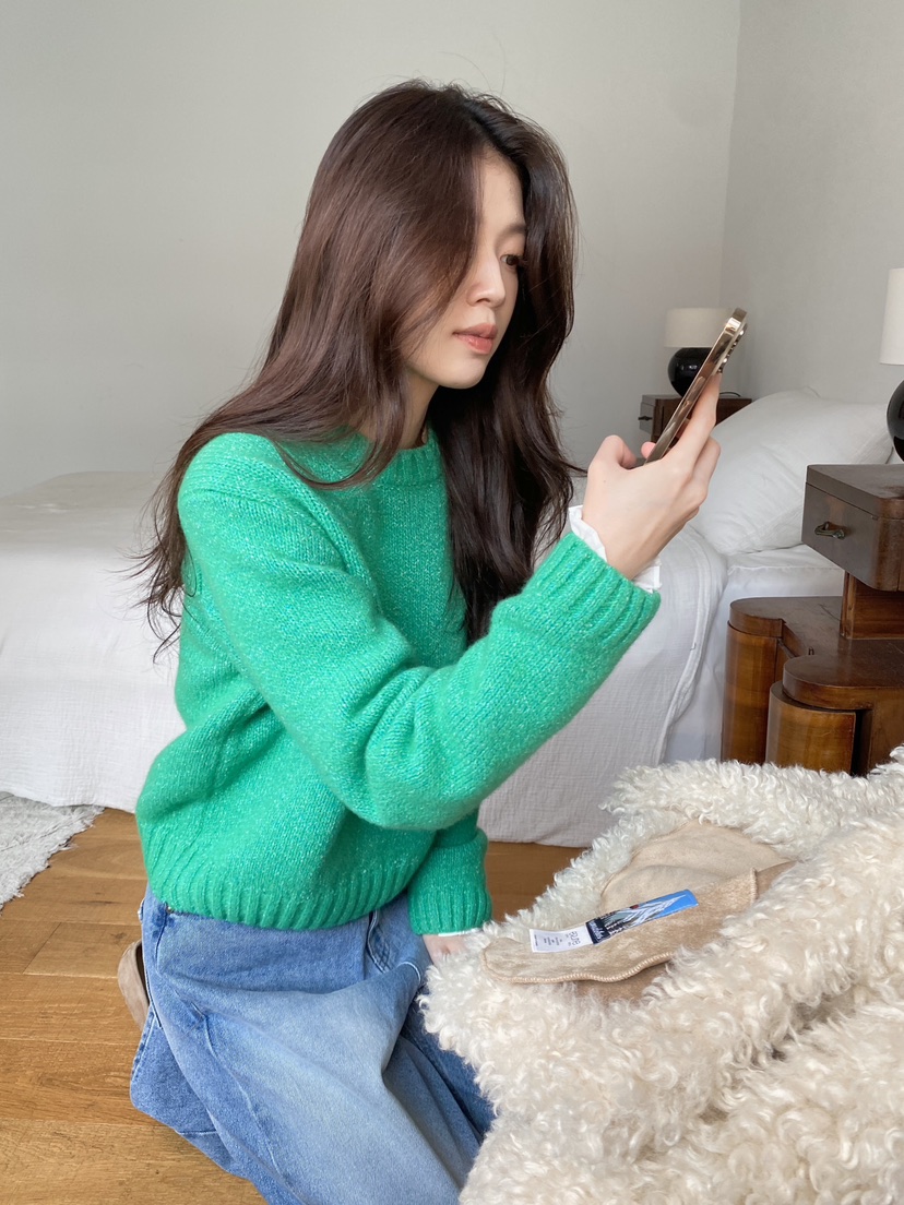 ERUME韓國代購㊣女裝新品25秋冬休閑熱賣推薦真品職業針織衫ERUME針織衫