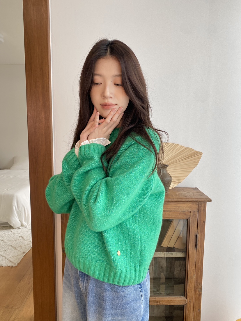 ERUME韓國代購㊣女裝新品25秋冬休閑熱賣推薦真品職業針織衫ERUME針織衫