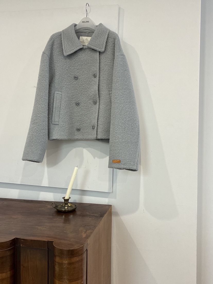 ERUME東大門㊣直郵女裝新品推薦職業時尚25秋冬短款大衣手工制作ERUME短款大衣