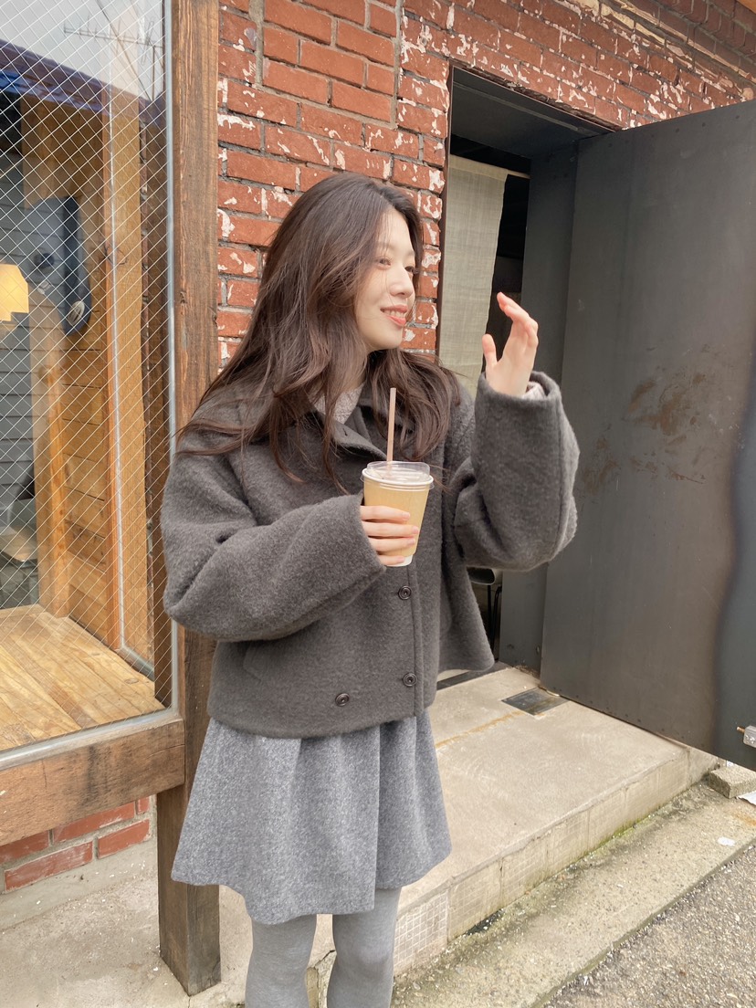 ERUME東大門㊣直郵女裝新品推薦職業時尚25秋冬短款大衣手工制作ERUME短款大衣