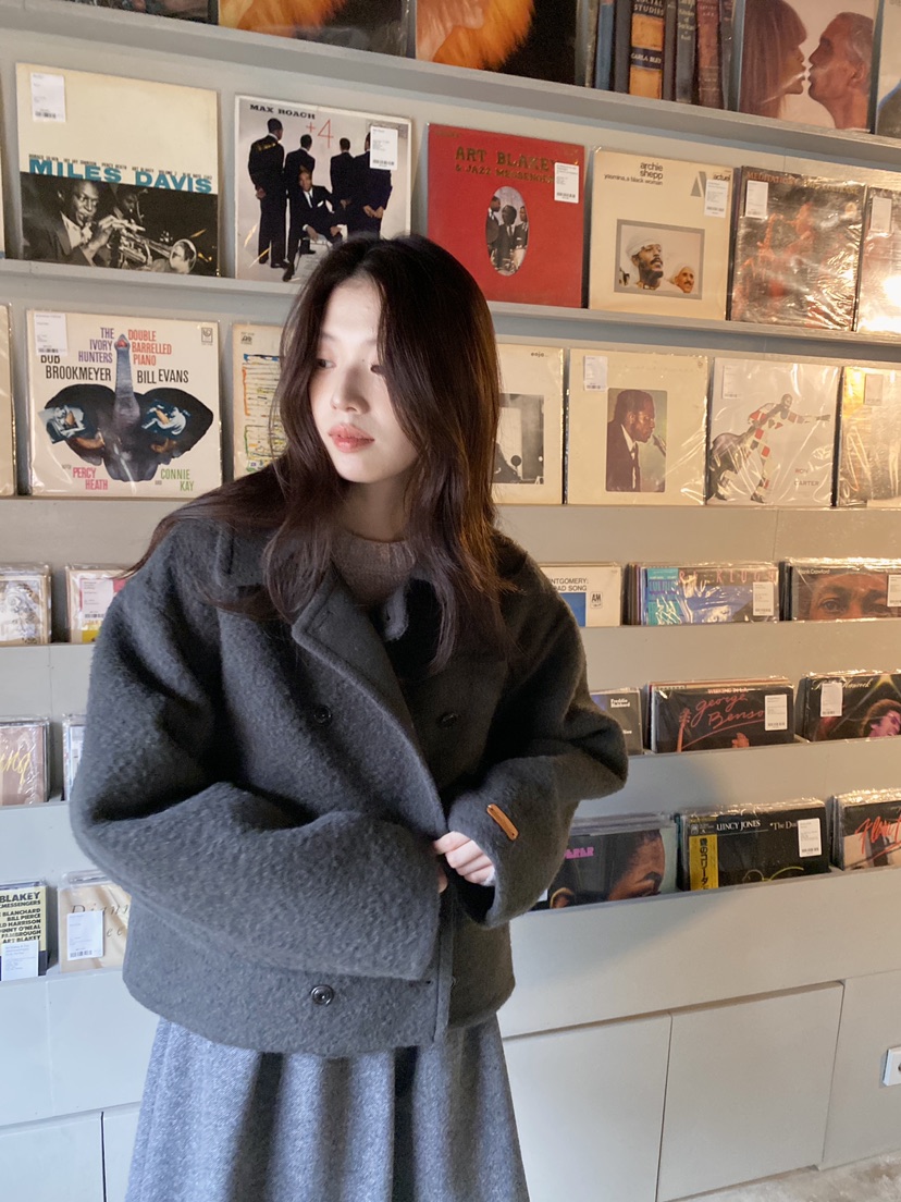ERUME東大門㊣直郵女裝新品推薦職業時尚25秋冬短款大衣手工制作ERUME短款大衣