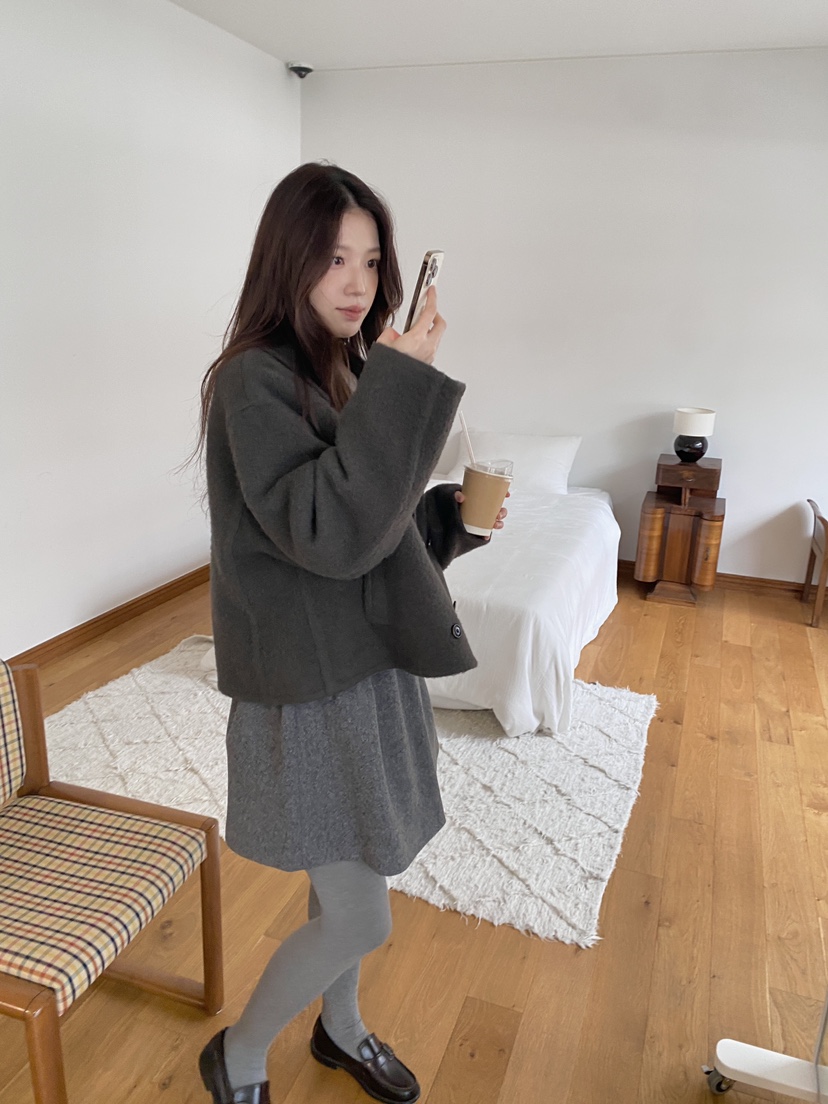 ERUME東大門㊣直郵女裝新品推薦職業時尚25秋冬短款大衣手工制作ERUME短款大衣