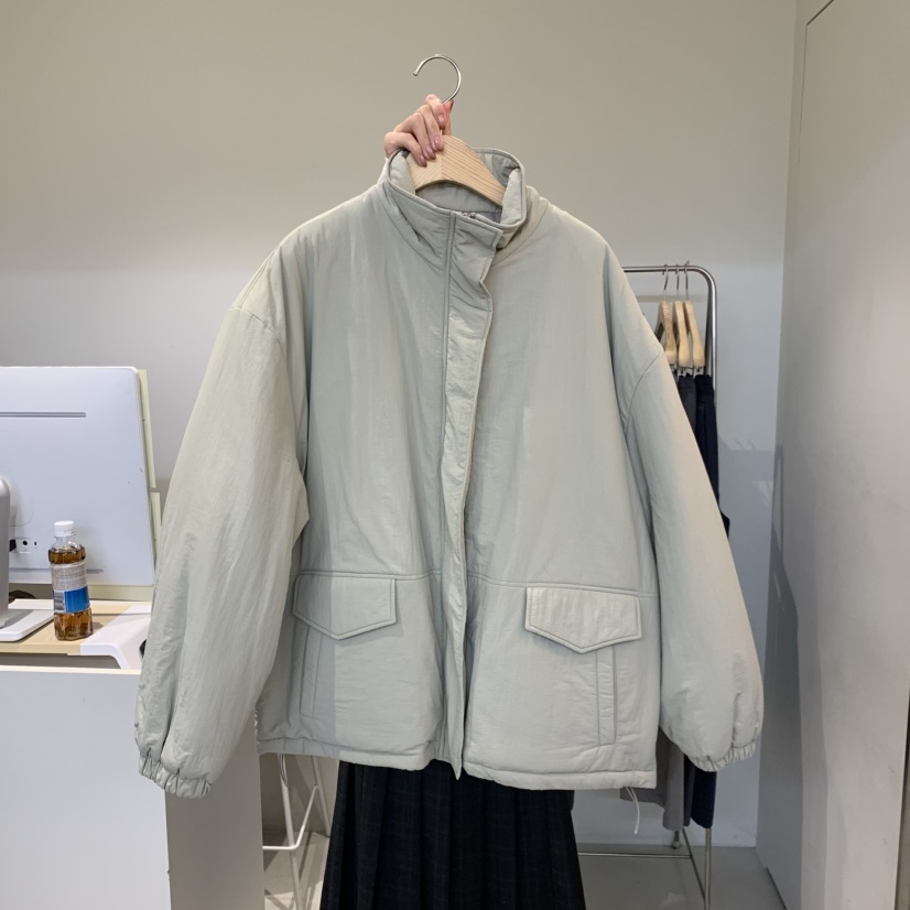 OUTRENE東大門㊣實拍女士新款熱賣25秋冬休閑短款棉服高領棉OUTRENE短款棉服