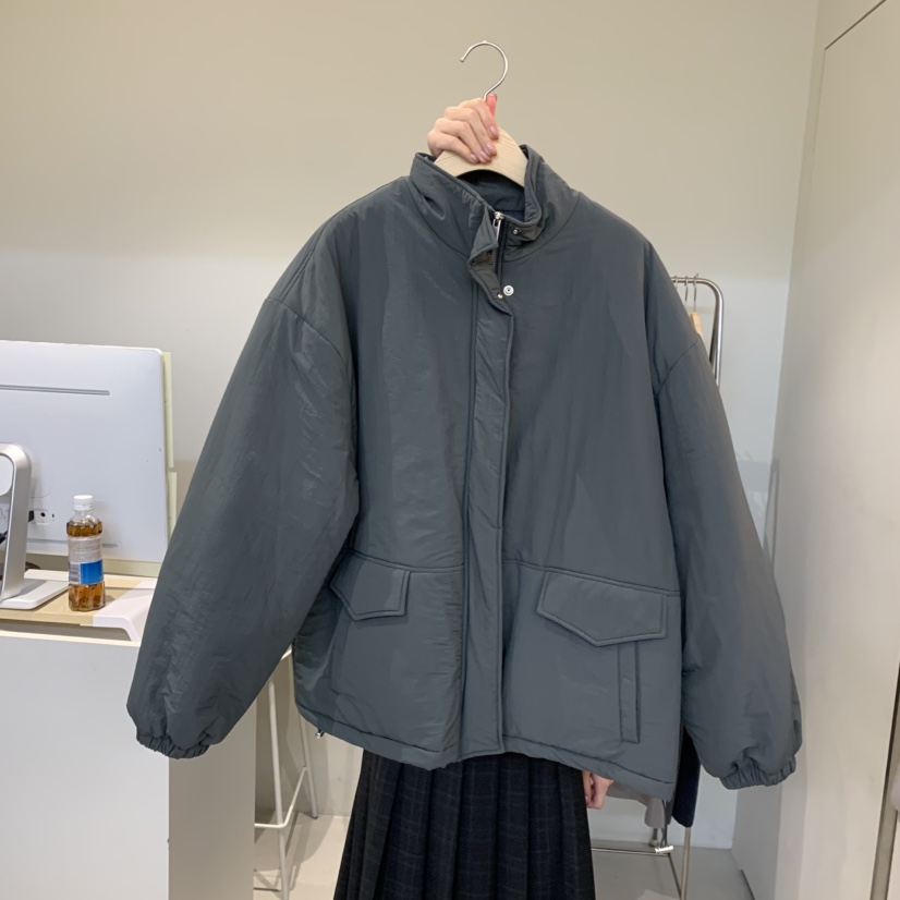 OUTRENE東大門㊣實拍女士新款熱賣25秋冬休閑短款棉服高領棉OUTRENE短款棉服圖色2