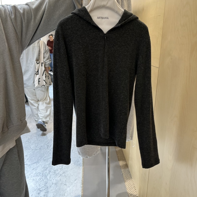 ARTISANAL韓國直郵㊣女士新品休閑熱賣25秋冬長袖T恤羊毛帽ARTISANAL長袖T恤圖色3墨色
