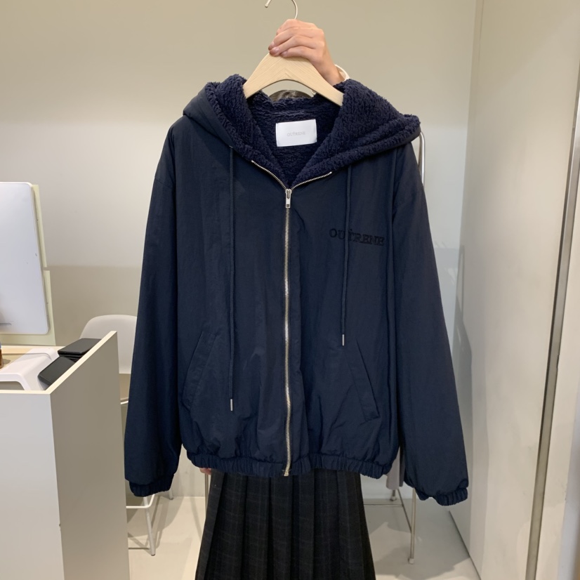 OUTRENE韓國代購㊣女士新品25秋冬真品職業熱賣時尚夾克兜帽OUTRENE夾克圖色2