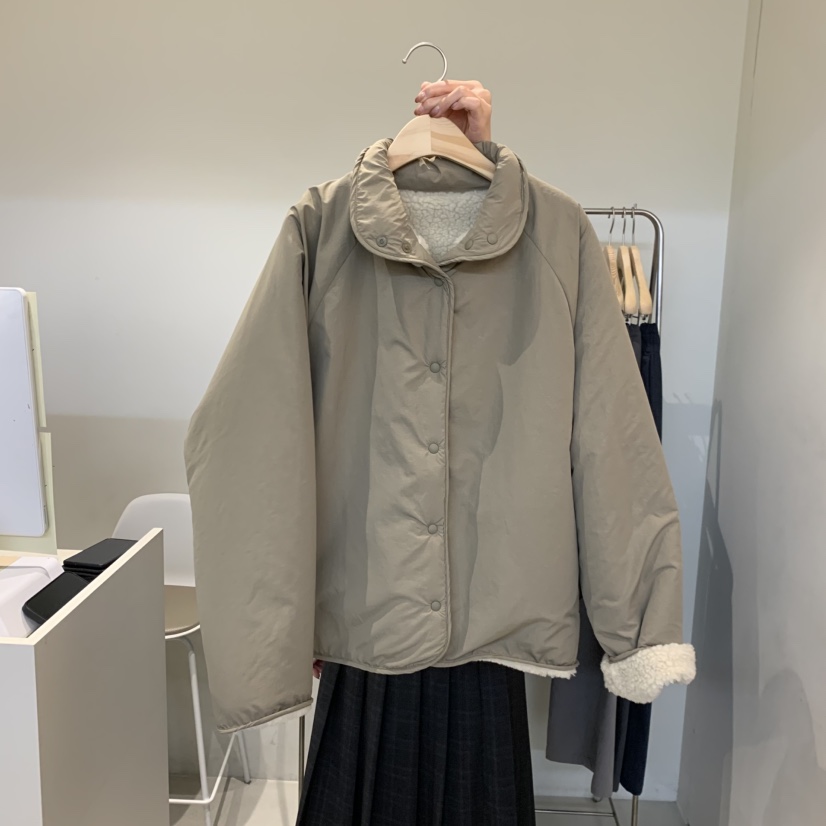 OUTRENE東大門㊣直郵女裝新款推薦25秋冬職業真品休閑短款棉服OUTRENE短款棉服圖色2