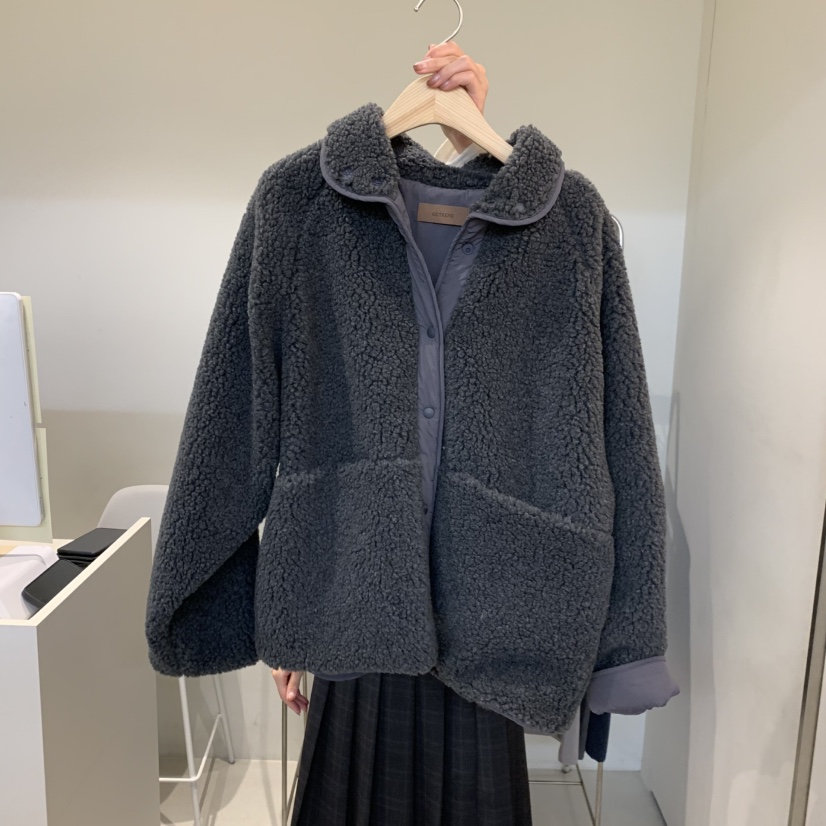 OUTRENE東大門㊣直郵女裝新款推薦25秋冬職業真品休閑短款棉服OUTRENE短款棉服圖色3