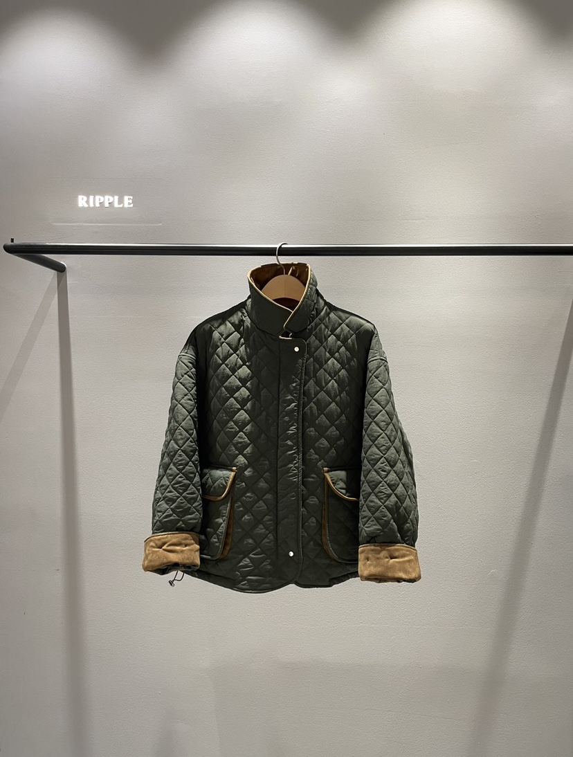 RIPPLE韓國直郵㊣女裝新款職業真品25秋冬推薦短款棉服絎縫RIPPLE短款棉服