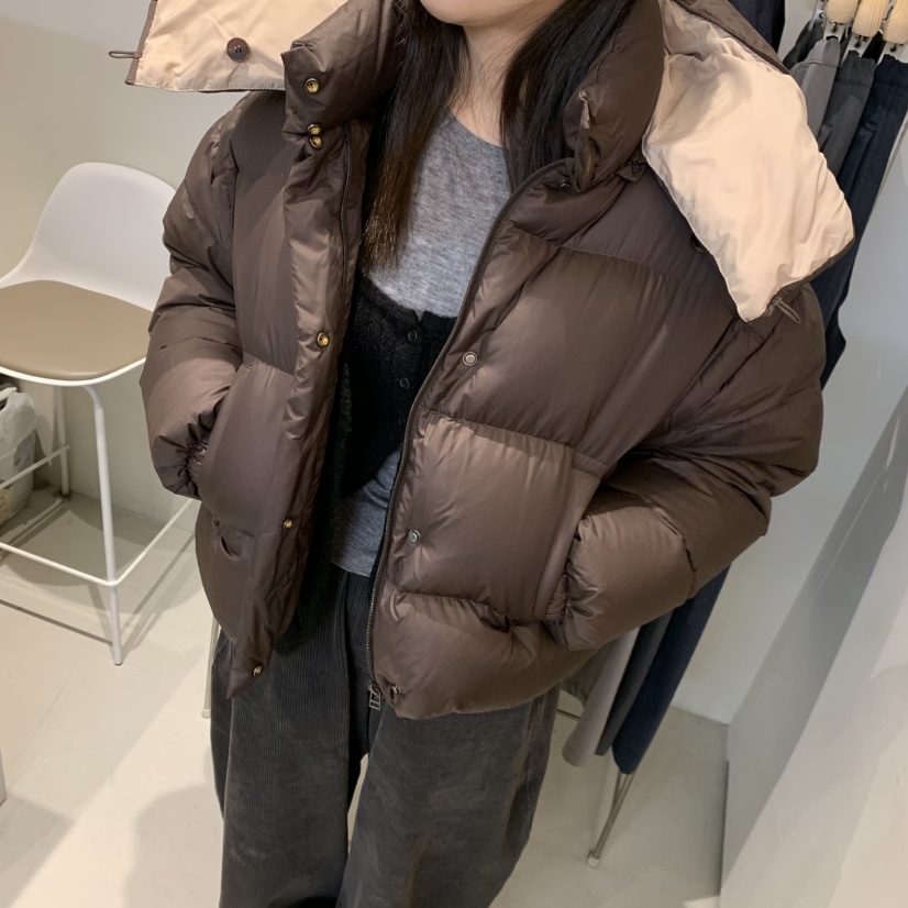 OUTRENE韓國代購㊣女裝新品真品休閑推薦短款羽絨服連帽鴨絨OUTRENE短款羽絨服