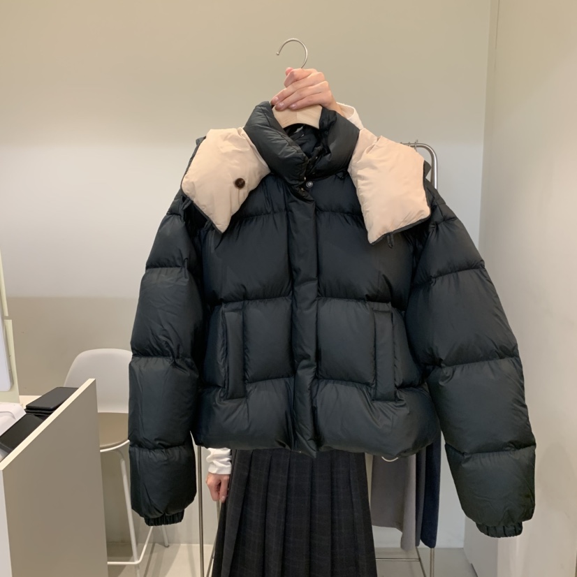OUTRENE韓國代購㊣女裝新品真品休閑推薦短款羽絨服連帽鴨絨OUTRENE短款羽絨服圖色2