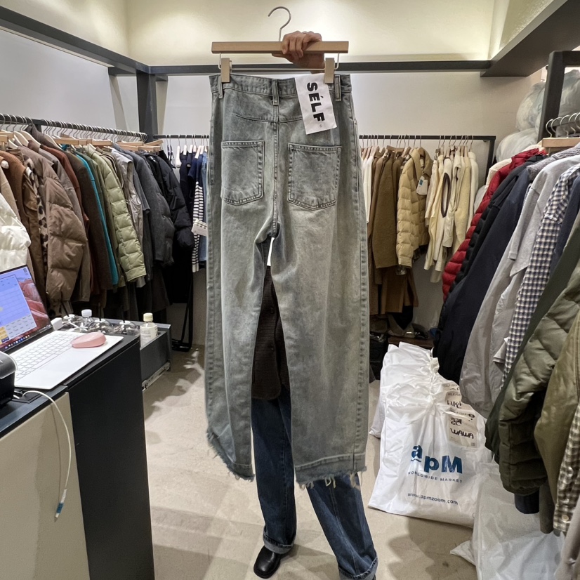SELF SERVICE韓國直郵㊣女士新品時尚職業休閑人氣25秋冬牛仔褲SELF SERVICE牛仔褲