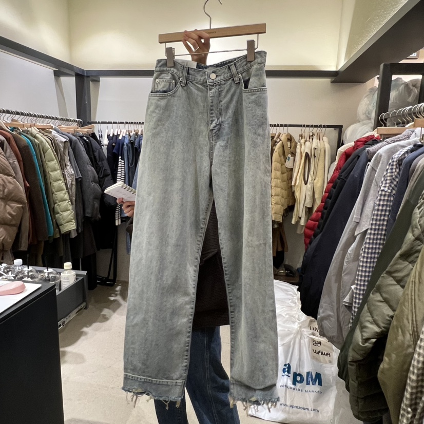 SELF SERVICE韓國直郵㊣女士新品時尚職業休閑人氣25秋冬牛仔褲SELF SERVICE牛仔褲