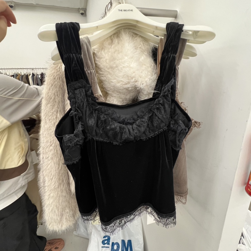 BREATHE韓國代購㊣女裝新品人氣推薦熱賣職業吊帶背心天鵝絨BREATHE吊帶/背心圖色2