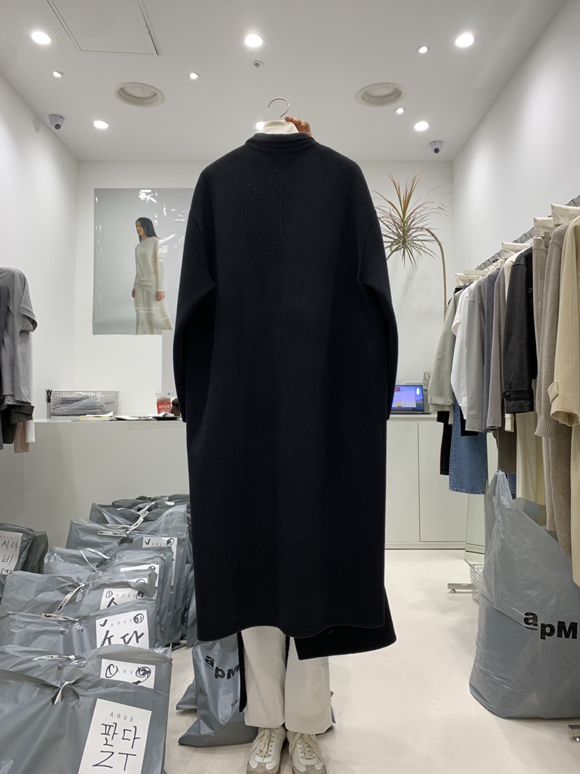 ARVE東大門㊣代購女裝新品時尚熱賣職業休閑推薦中長款大衣ARVE中長款大衣