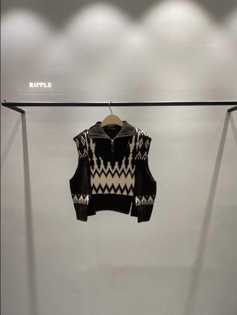 RIPPLE韓國直郵㊣女裝新品時尚真品職業休閑人氣推薦25秋冬馬甲RIPPLE馬甲圖色2