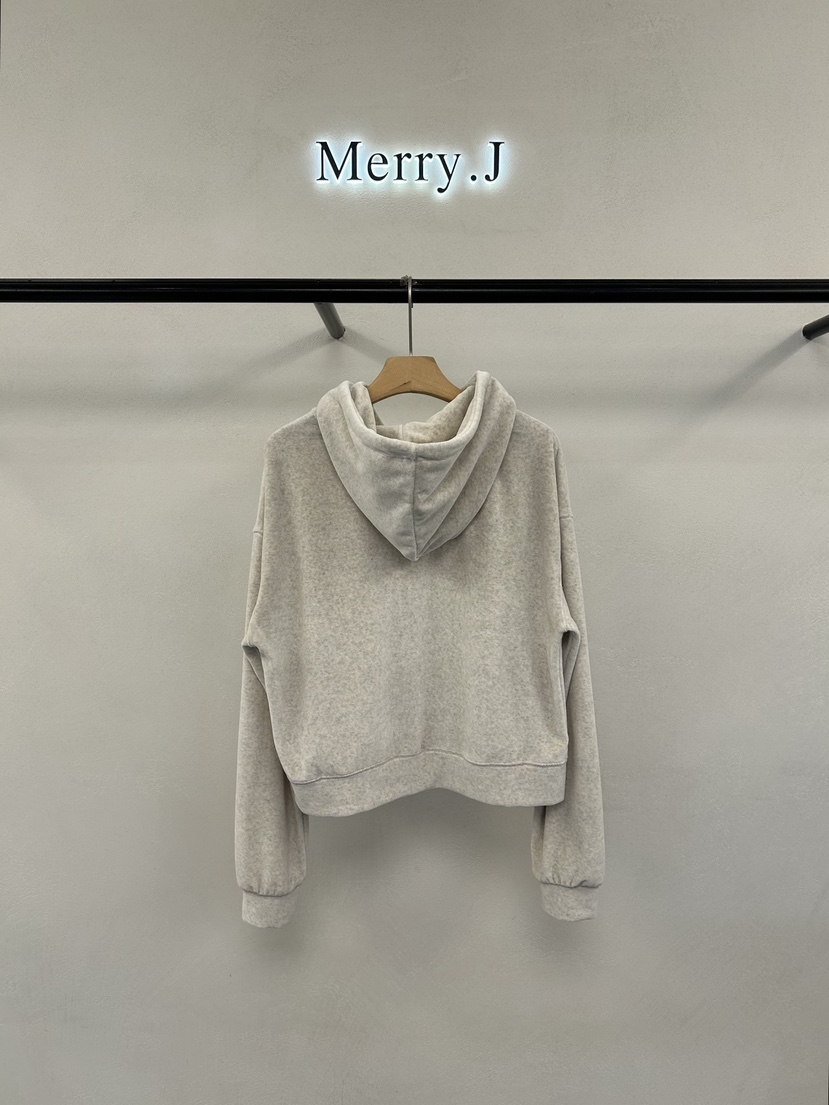 MERRY-J韓國代購㊣女士新品真品25秋冬衛衣天鵝絨拉鏈柔軟MERRY-J衛衣