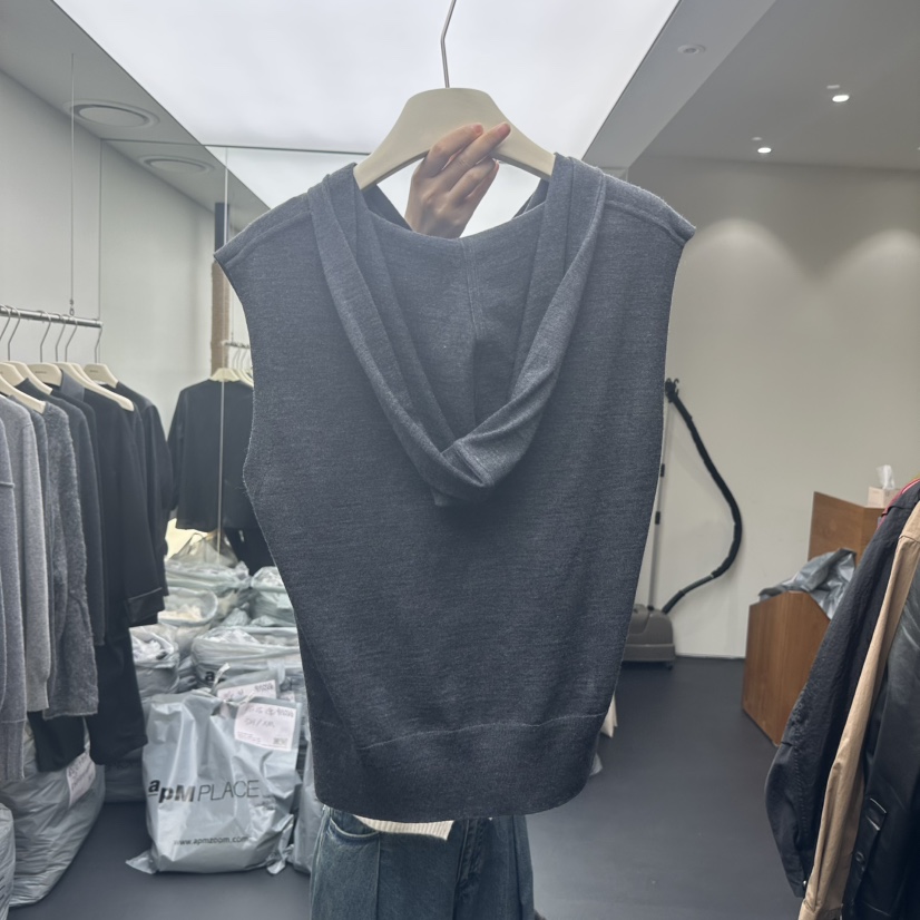 BANUL韓國代購㊣女裝新品休閑熱賣推薦職業人氣馬甲羊毛連帽BANUL馬甲