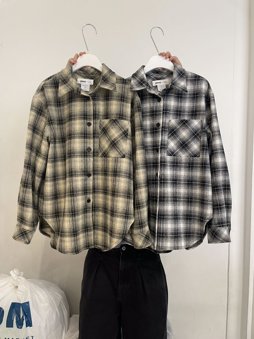 URBANE cloth韓國代購㊣女士新款時尚熱賣人氣襯衫蕾絲衫格紋URBANE cloth襯衫/蕾絲衫