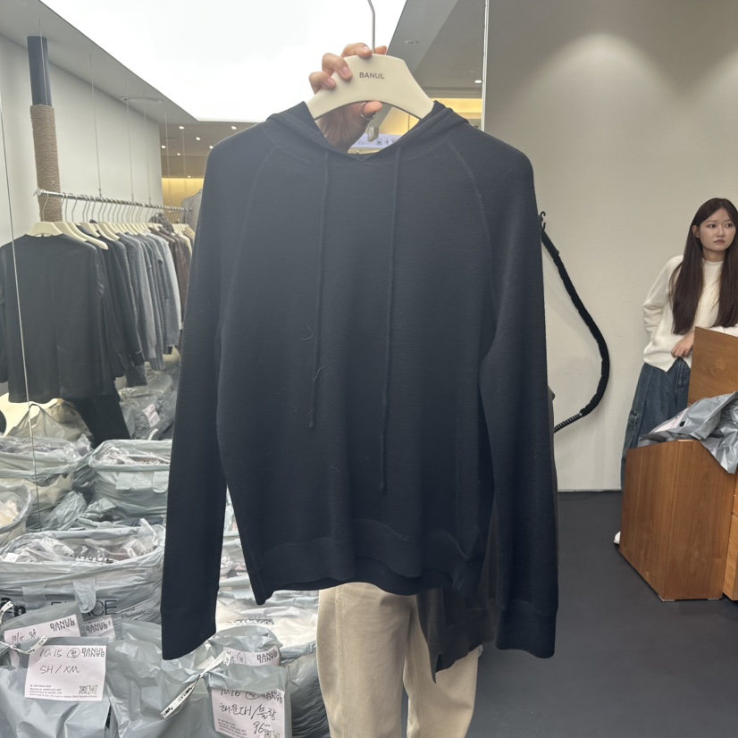BANUL韓國直郵㊣女士新品25秋冬休閑職業真品針織衫連帽針織衫BANUL針織衫圖色2